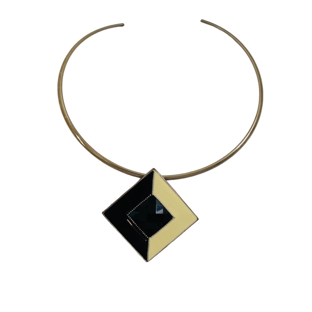 Vintage black and cream slider.  Necklace not included